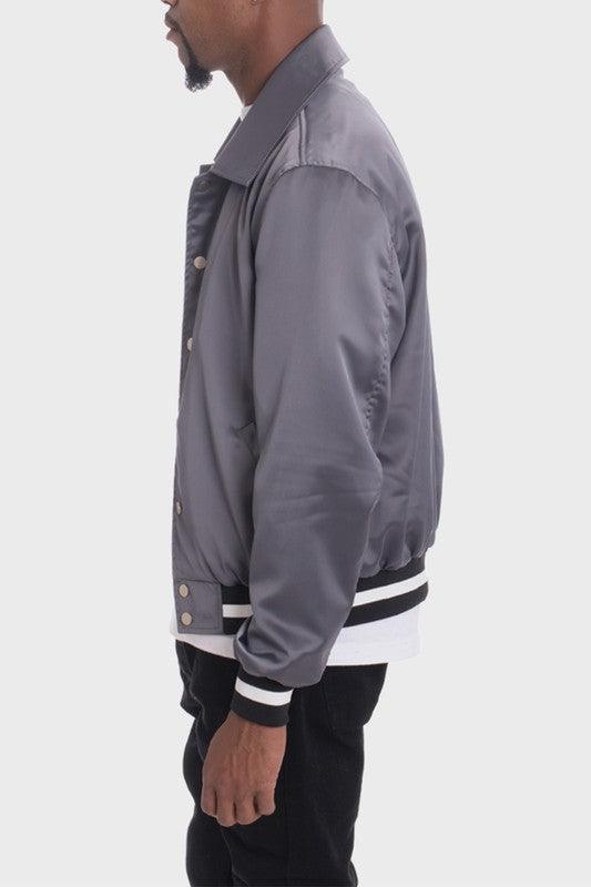 Men's Luxury Satin Bomber Jacket