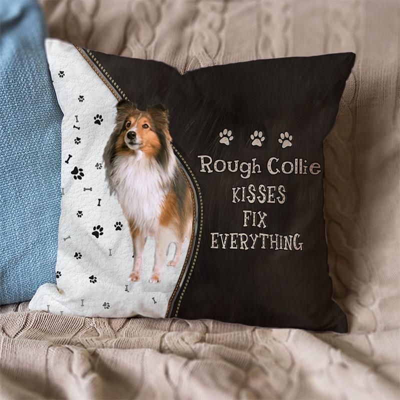 Linen Sofa Cushion Pillowcase (Dog Breeds)