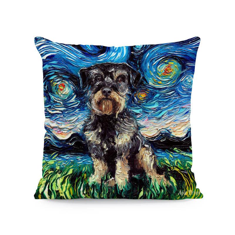 Polyester Painted Dog Pillowcase