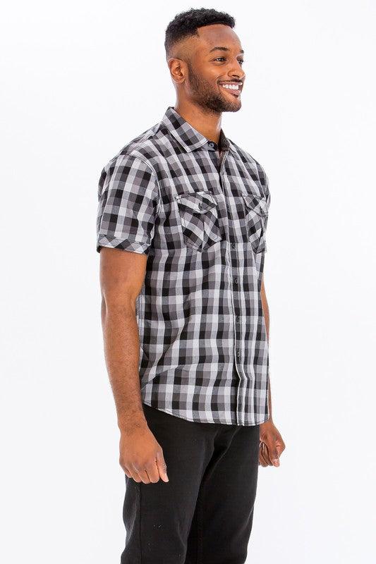 Mens Checkered Button Down Shirt