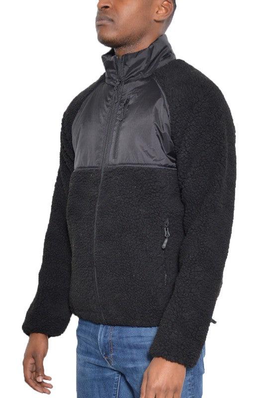 MENS FULL ZIP SHERPA FLEECE JACKET