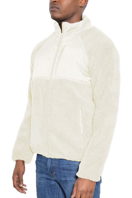 MENS FULL ZIP SHERPA FLEECE JACKET