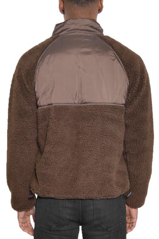 MENS FULL ZIP SHERPA FLEECE JACKET