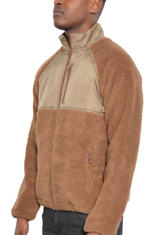 MENS FULL ZIP SHERPA FLEECE JACKET