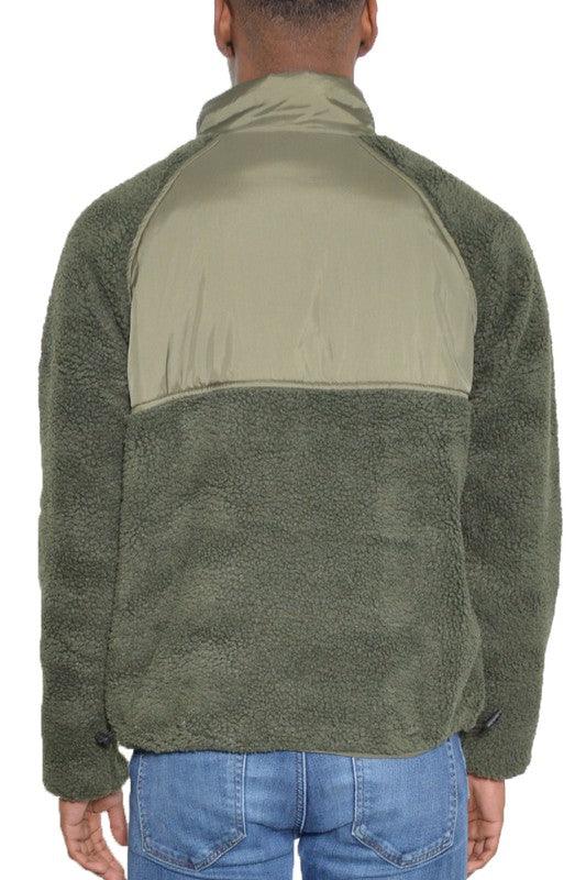 MENS FULL ZIP SHERPA FLEECE JACKET