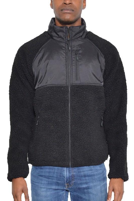 MENS FULL ZIP SHERPA FLEECE JACKET