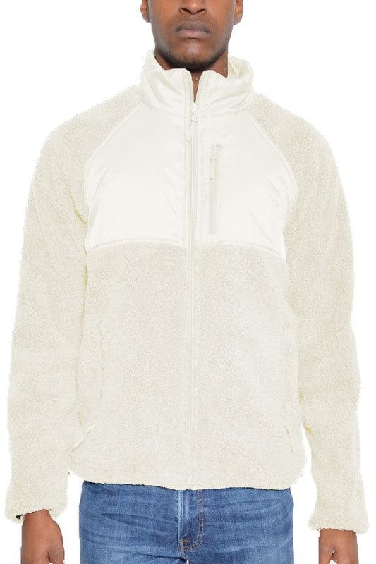 MENS FULL ZIP SHERPA FLEECE JACKET