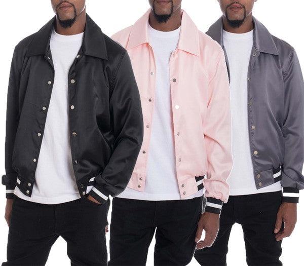 Men's Luxury Satin Bomber Jacket