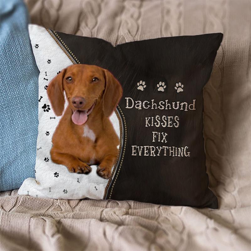 Linen Sofa Cushion Pillowcase (Dog Breeds)