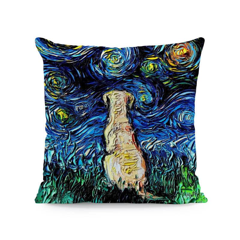 Polyester Painted Dog Pillowcase