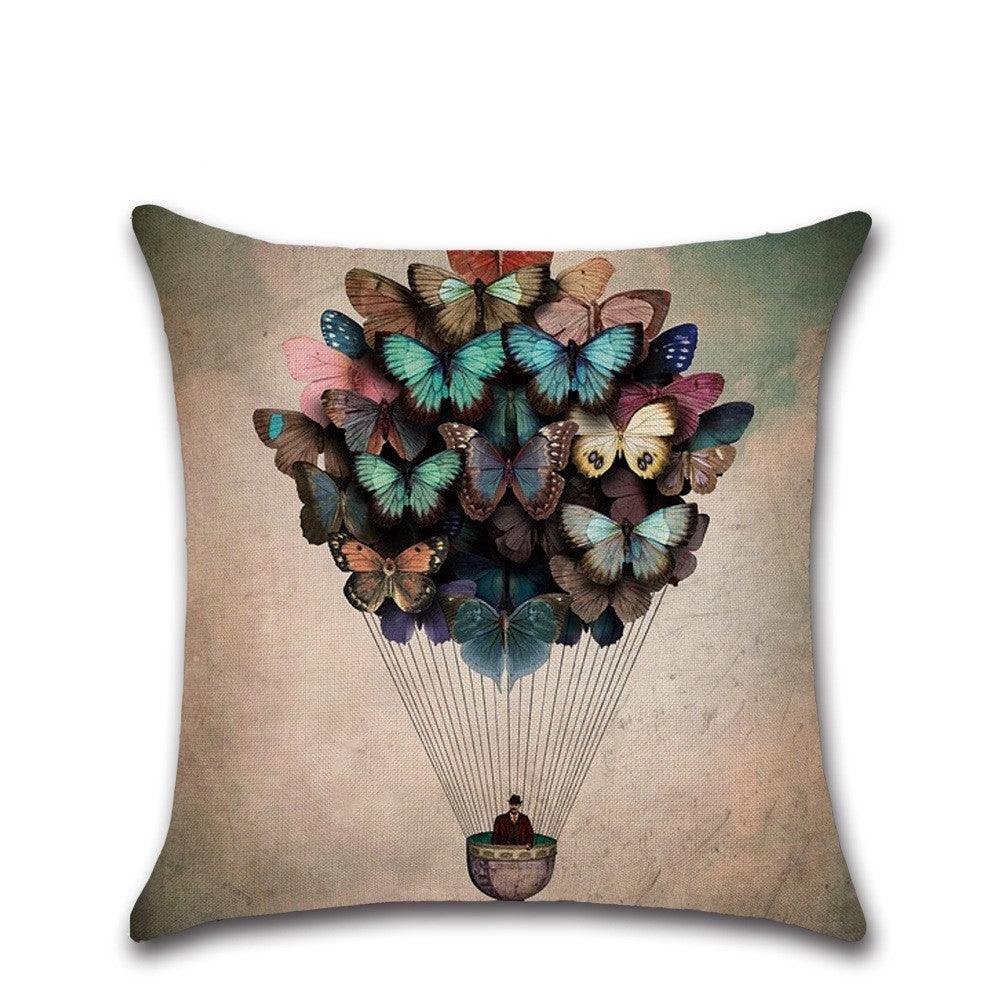 Butterfly Color themed pillowcase cushion cover