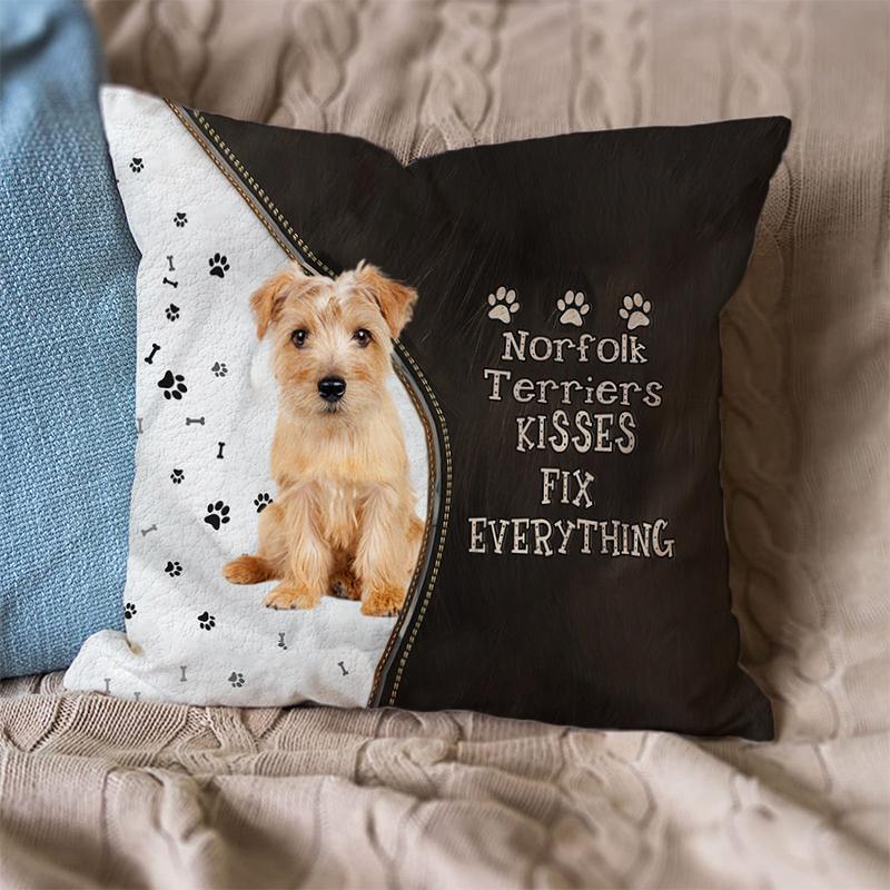 Linen Sofa Cushion Pillowcase (Dog Breeds)