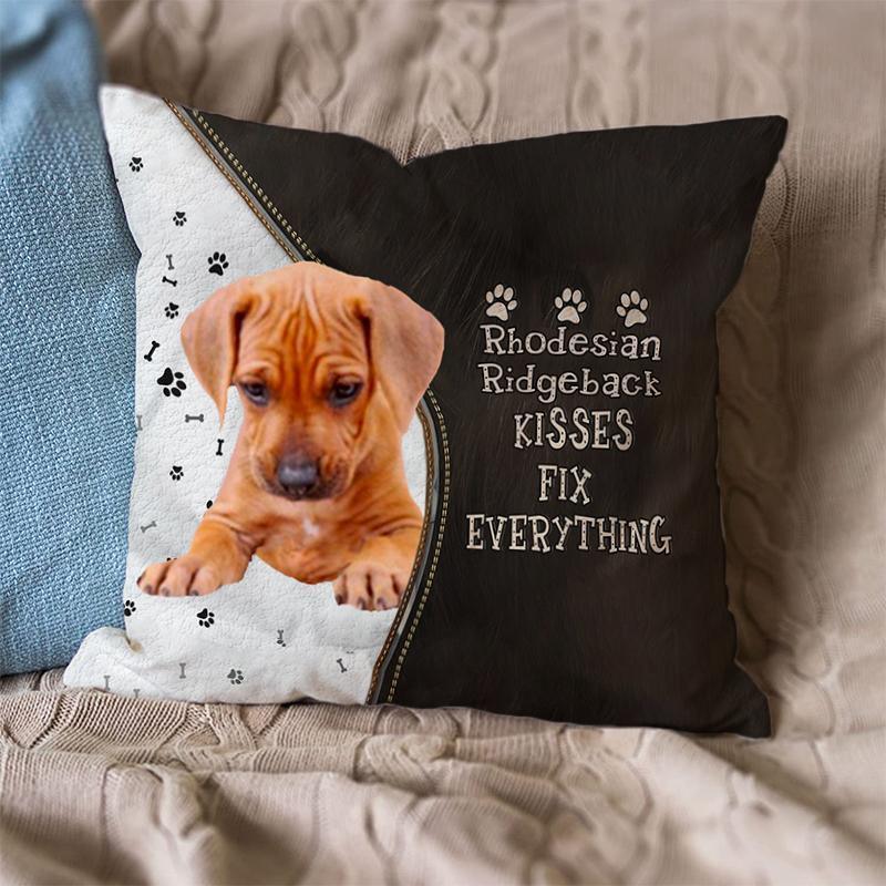 Linen Sofa Cushion Pillowcase (Dog Breeds)