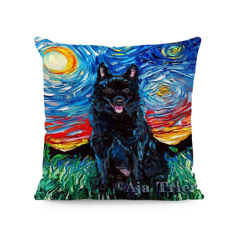 Polyester Painted Dog Pillowcase