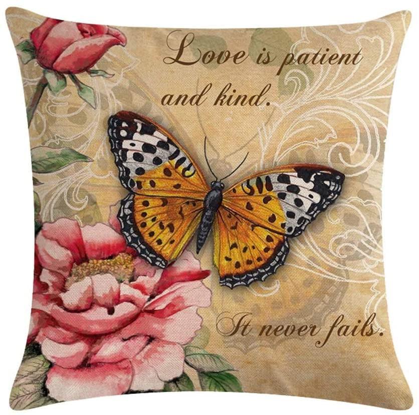 Cross-Border Retro Butterfly Figure Pillowcase