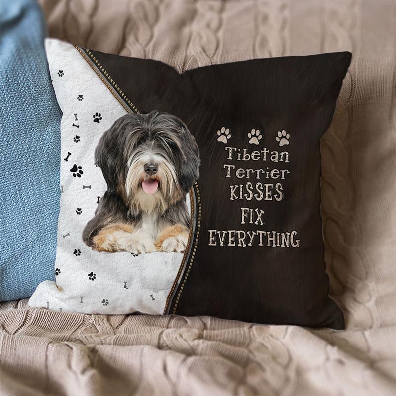 Linen Sofa Cushion Pillowcase (Dog Breeds)