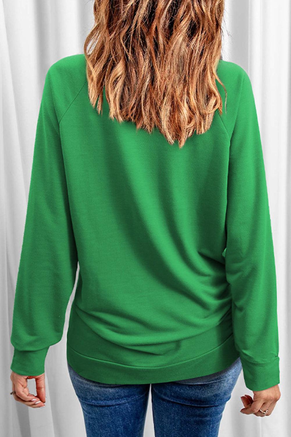 Merry & Bright Sequin Graphic Raglan Sleeve Sweatshirt