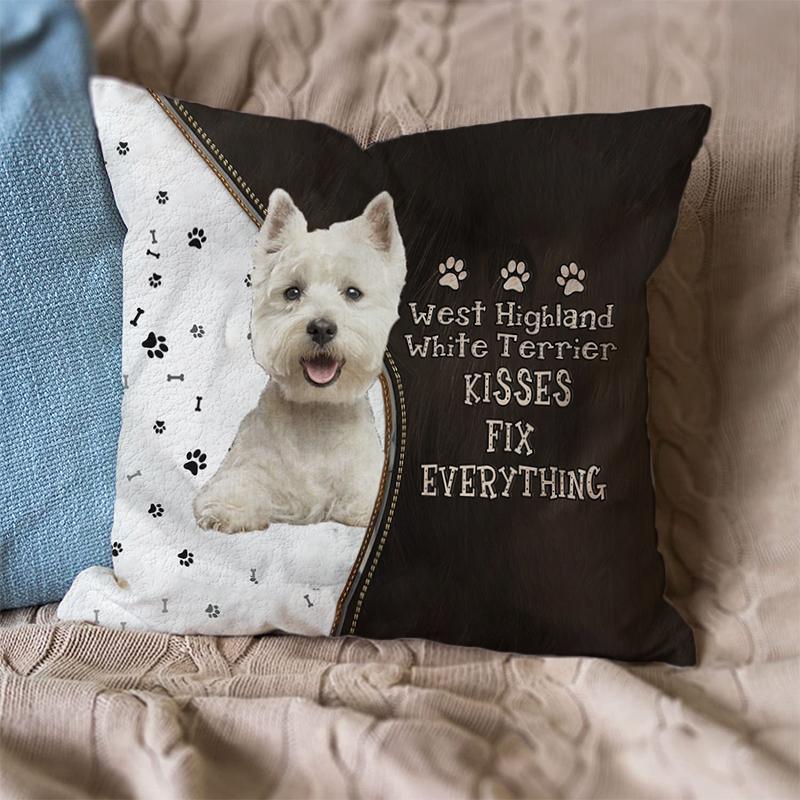 Linen Sofa Cushion Pillowcase (Dog Breeds)