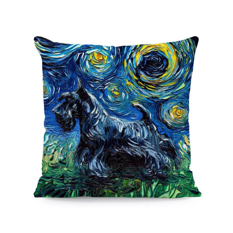 Polyester Painted Dog Pillowcase