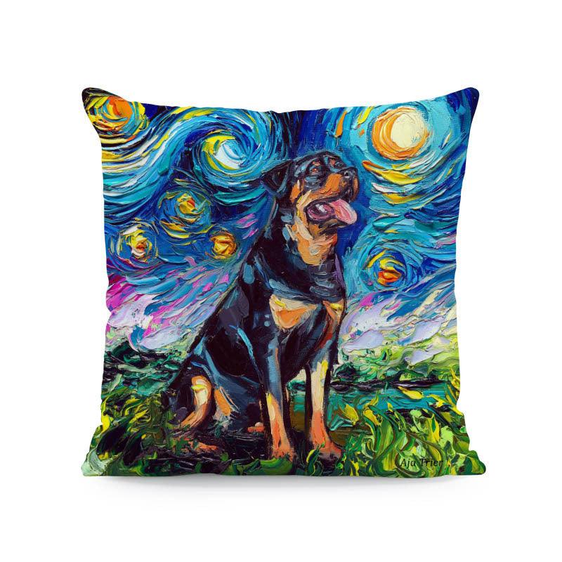 Polyester Painted Dog Pillowcase