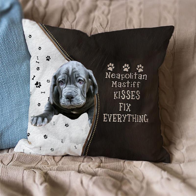 Linen Sofa Cushion Pillowcase (Dog Breeds)