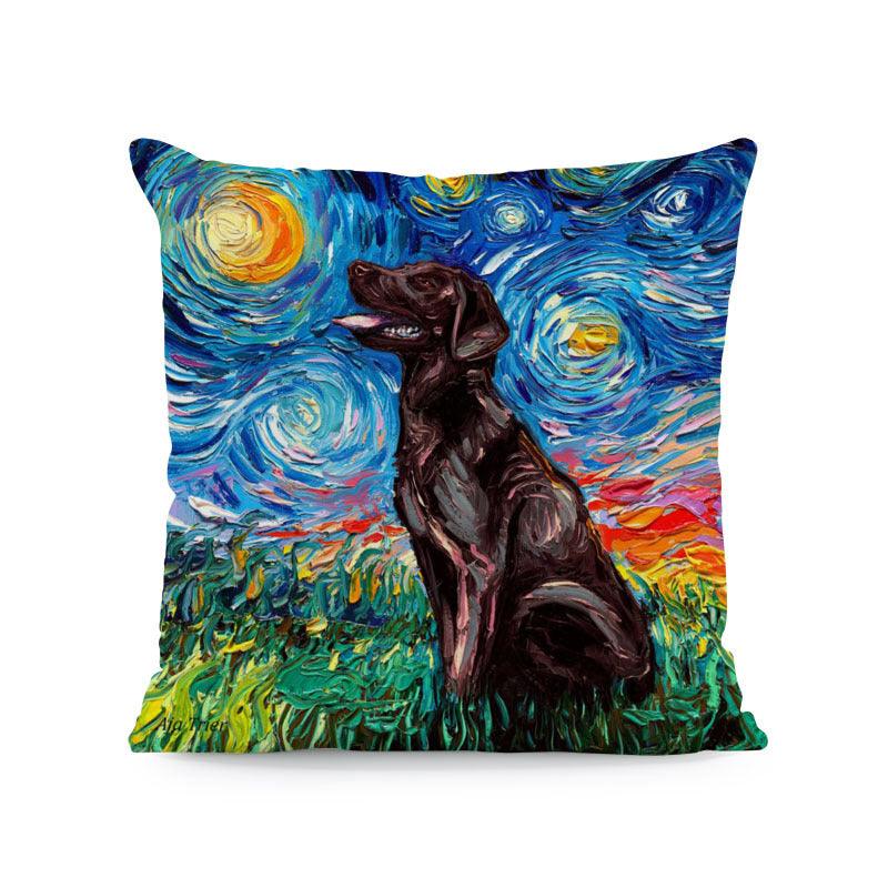 Polyester Painted Dog Pillowcase