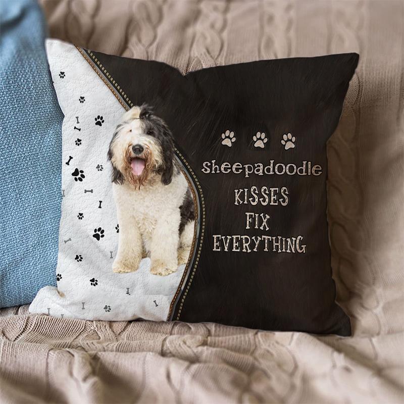 Linen Sofa Cushion Pillowcase (Dog Breeds)