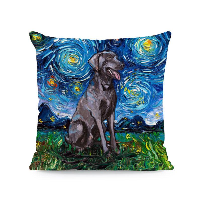 Polyester Painted Dog Pillowcase