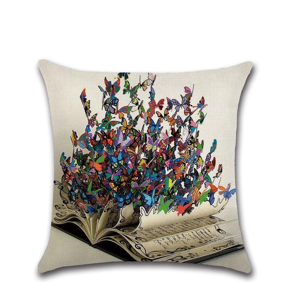 Butterfly Color themed pillowcase cushion cover