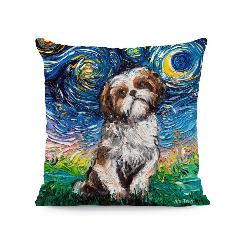 Polyester Painted Dog Pillowcase