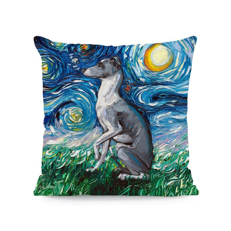 Polyester Painted Dog Pillowcase