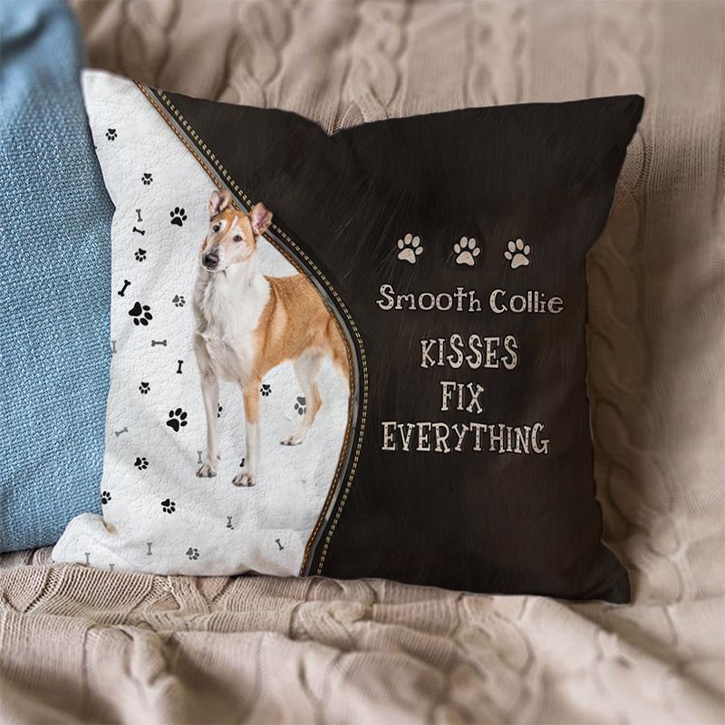 Linen Sofa Cushion Pillowcase (Dog Breeds)