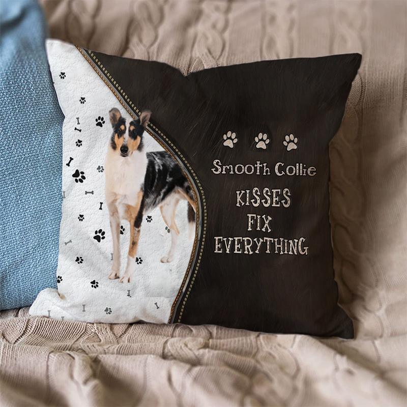 Linen Sofa Cushion Pillowcase (Dog Breeds)