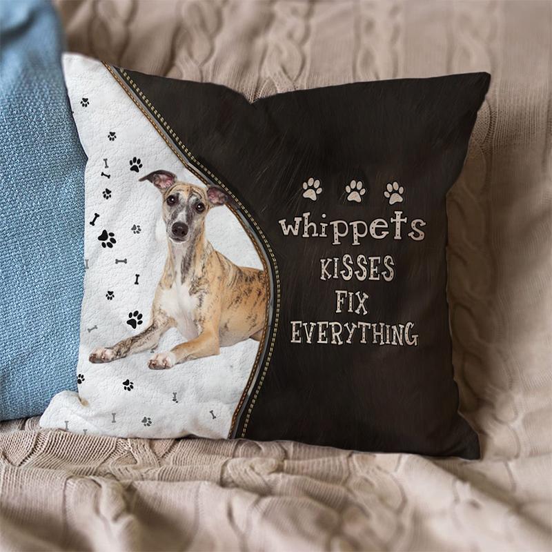 Linen Sofa Cushion Pillowcase (Dog Breeds)