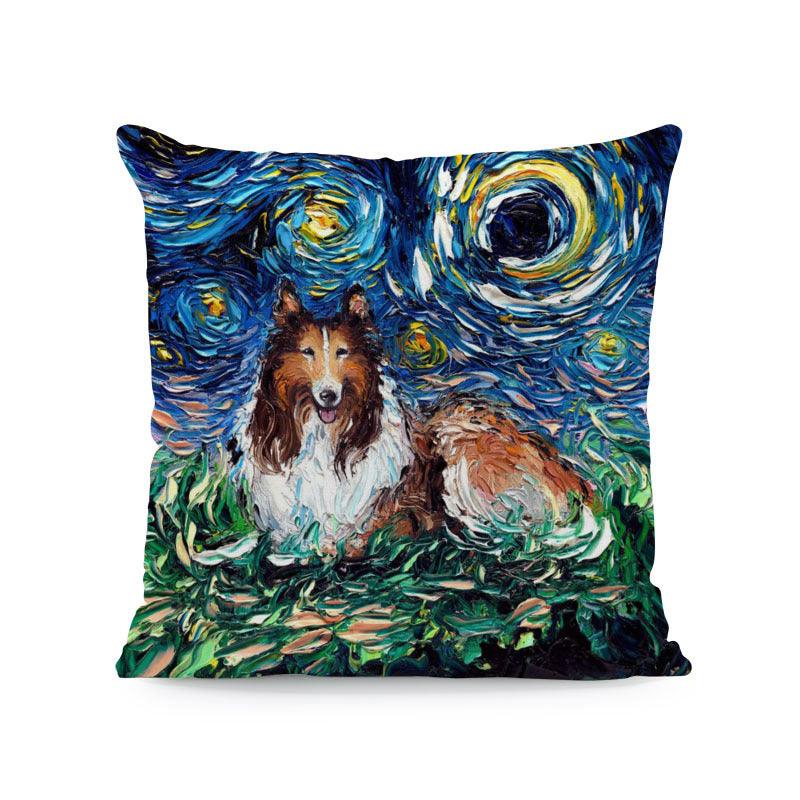 Polyester Painted Dog Pillowcase