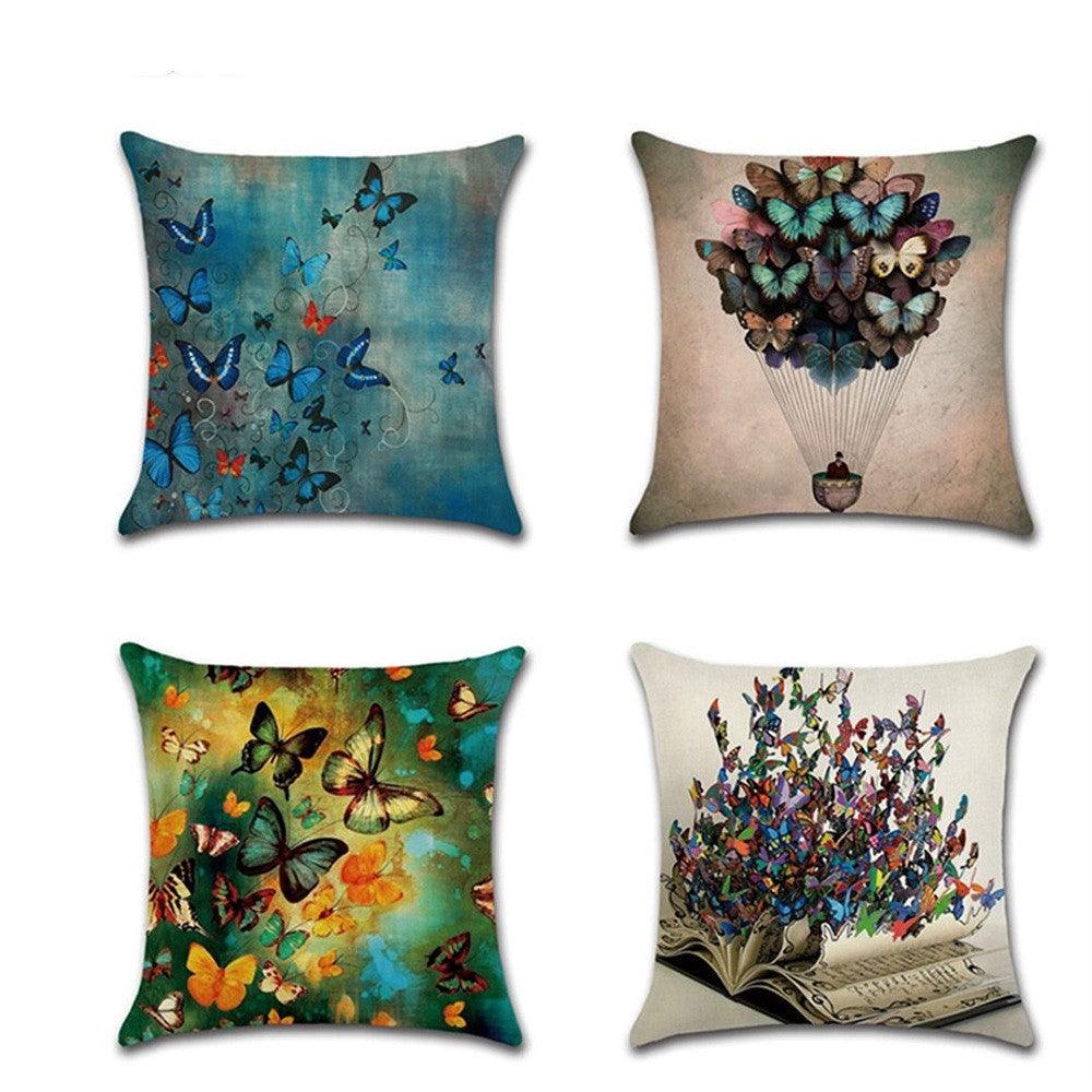 Butterfly Color themed pillowcase cushion cover