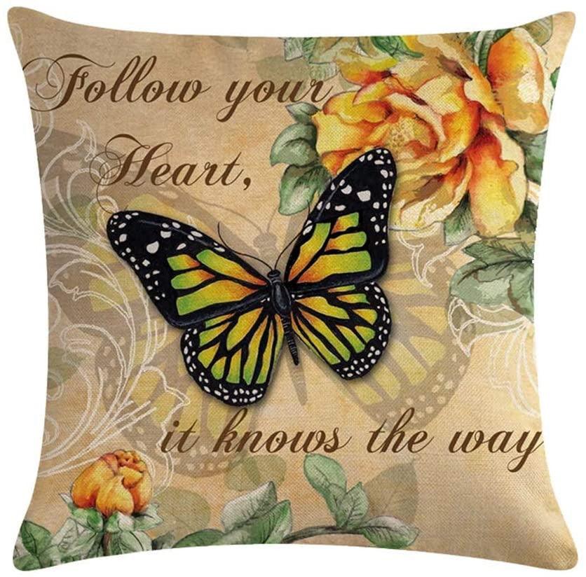 Cross-Border Retro Butterfly Figure Pillowcase