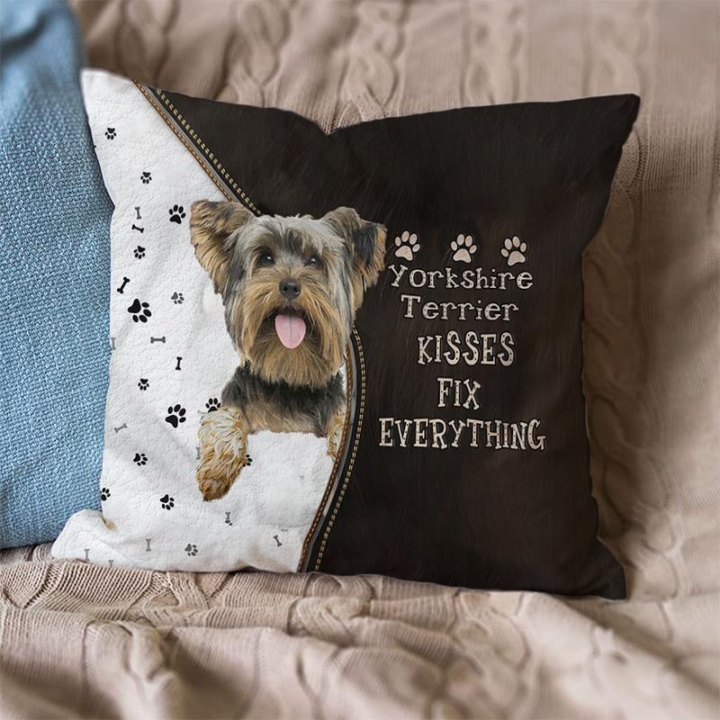 Linen Sofa Cushion Pillowcase (Dog Breeds)