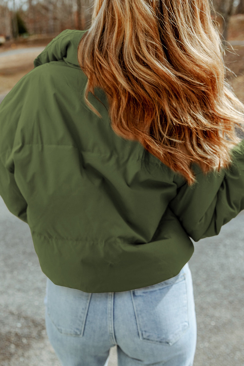 Zip Up Collared Neck Coat with Pockets