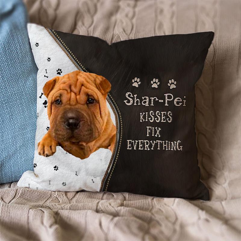 Linen Sofa Cushion Pillowcase (Dog Breeds)