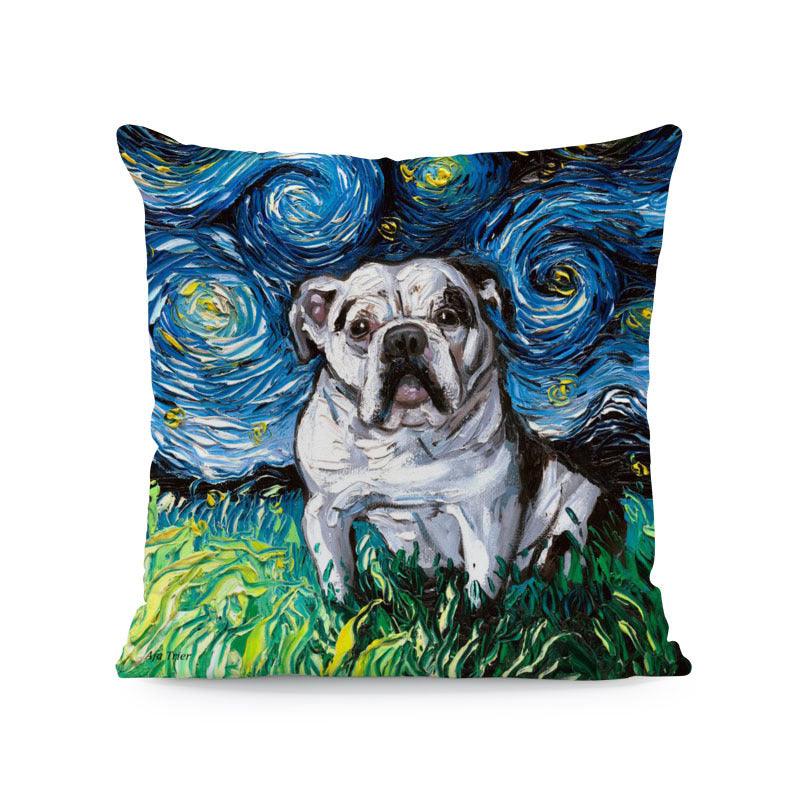 Polyester Painted Dog Pillowcase