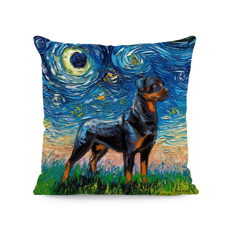 Polyester Painted Dog Pillowcase