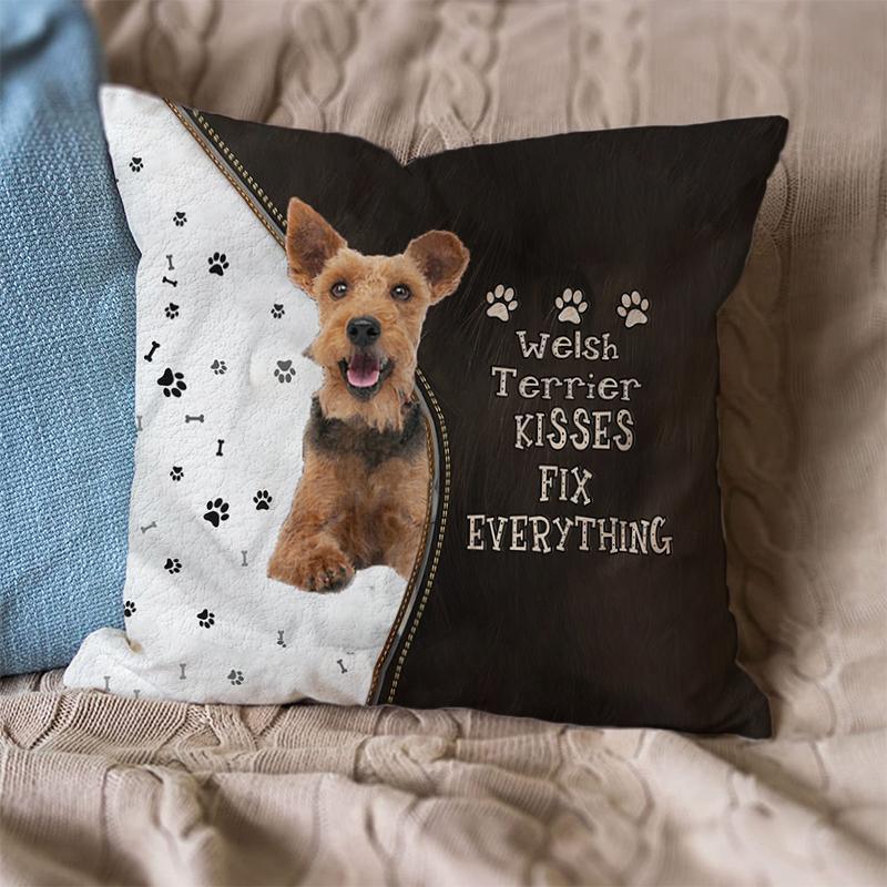 Linen Sofa Cushion Pillowcase (Dog Breeds)