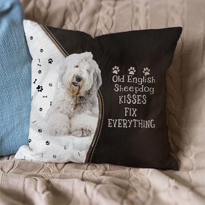 Linen Sofa Cushion Pillowcase (Dog Breeds)