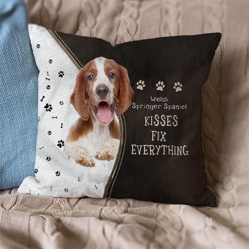 Linen Sofa Cushion Pillowcase (Dog Breeds)