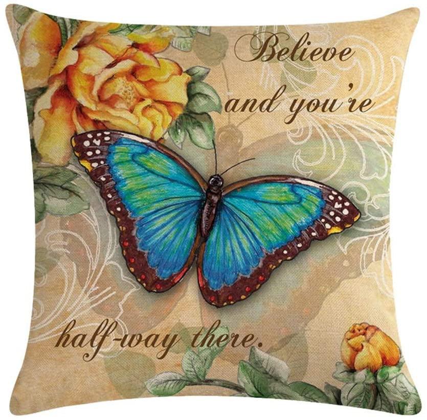 Cross-Border Retro Butterfly Figure Pillowcase