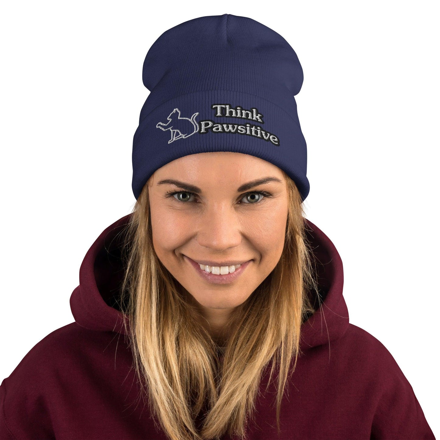 Think Pawsitive Cat Beanie