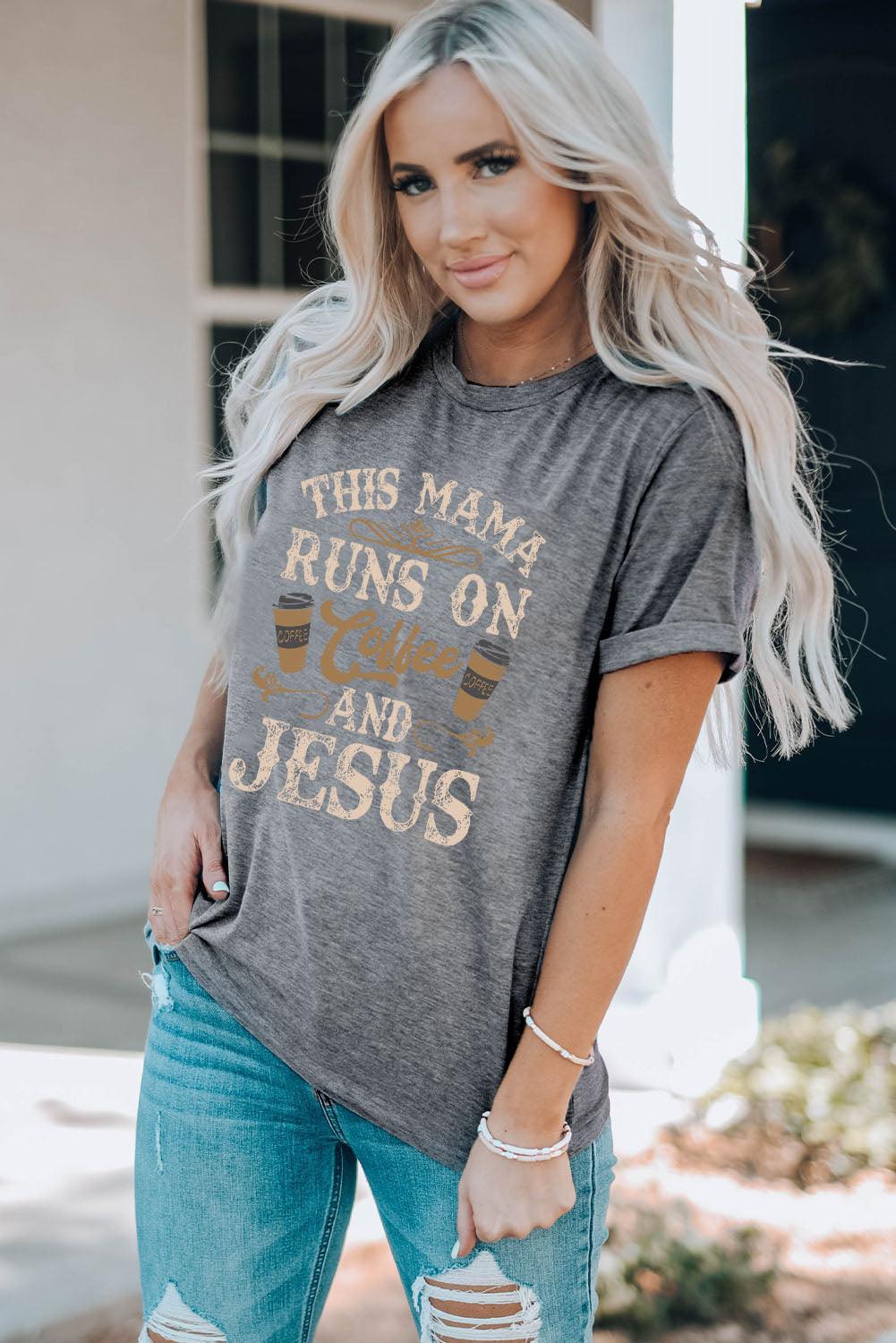 Slogan Graphic Round Neck Tee