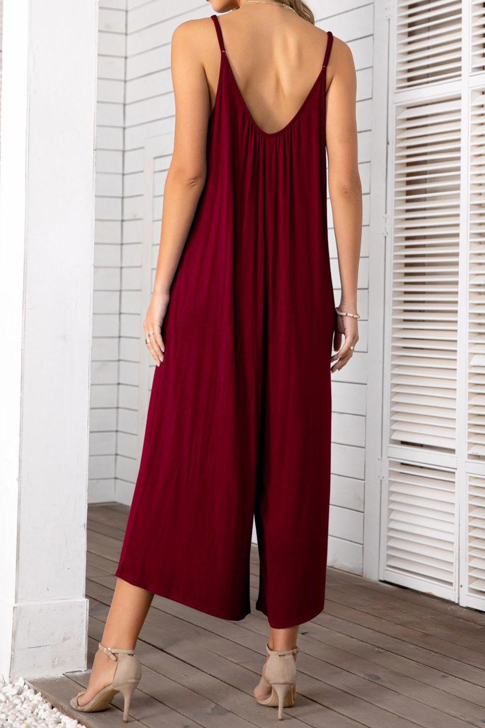 Women's Spaghetti Strap Scoop Neck Jumpsuit