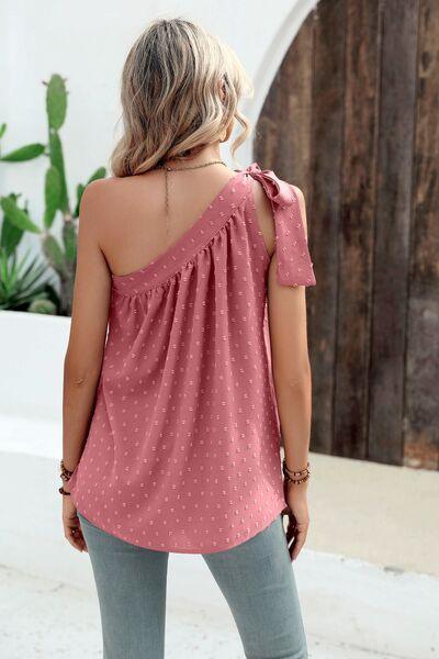 Swiss Dot Single Shoulder Tank